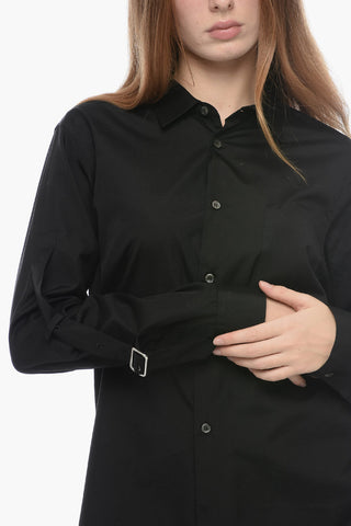 BLACK Camicia UNISEX in Cotone con Dettaglio Fibbie