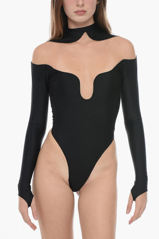 Body Aus Jersey Mit Stehkragen Und Illusion-Design