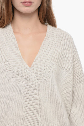 Cardigan in Lana e Cashemere con Scollo a V