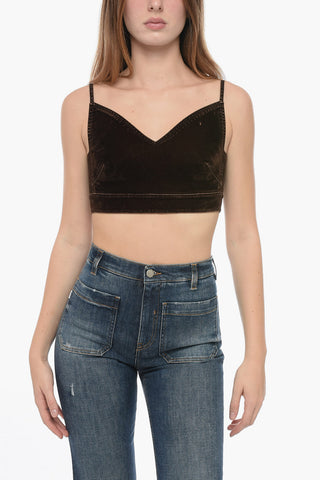 Top in Velluto con Spalline