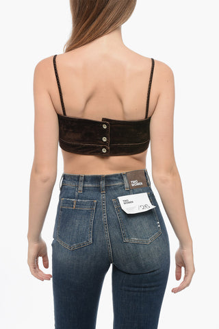Top in Velluto con Spalline