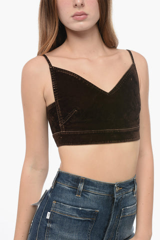 Top in Velluto con Spalline