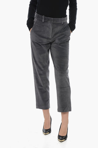 Pantaloni in Velour a Gamba Dritta
