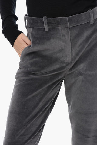 Pantaloni in Velour a Gamba Dritta