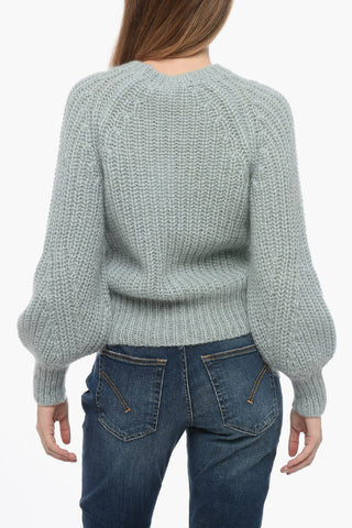 Solid Color LUMINOSITY Crew-neck Sweater with Raglan Sleeves