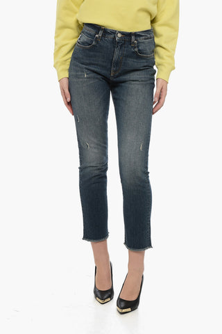 Straight Leg MARGHE LONG Denims with Frayed Hem