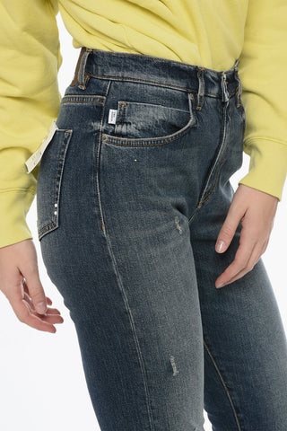 Straight Leg MARGHE LONG Denims with Frayed Hem