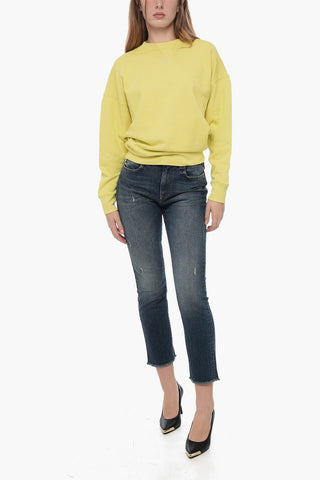 Straight Leg MARGHE LONG Denims with Frayed Hem
