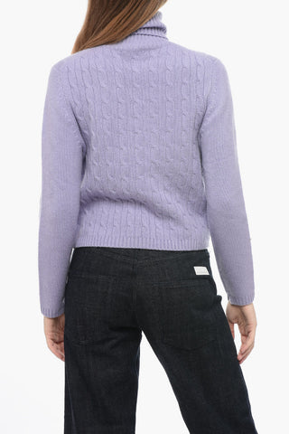 Cable Knit Cashmere Turtleneck Sweater