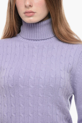 Cable Knit Cashmere Turtleneck Sweater