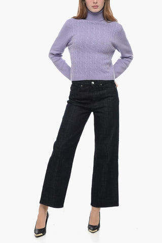 Cable Knit Cashmere Turtleneck Sweater