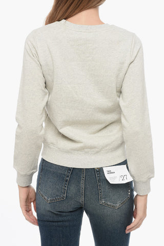 Brushed Cotton Crewneck Sweatshirt with Embroidered Logo