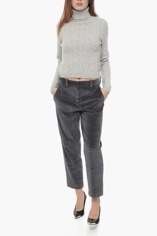 Maglia Collo Alto a Trecce in Misto Cashmere