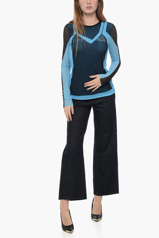 Top in Mesh con Effetto Trompe L'oeil