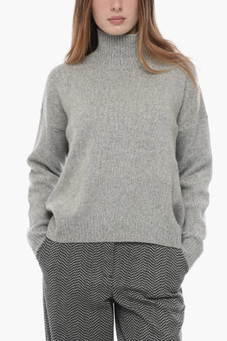 LEISURE Pullover a Collo Alto in Lana Vergine