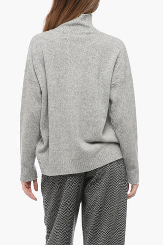 LEISURE Pullover a Collo Alto in Lana Vergine