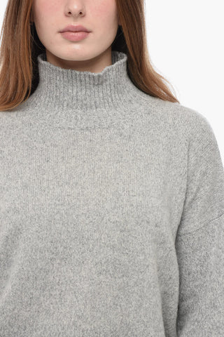 LEISURE Pullover a Collo Alto in Lana Vergine