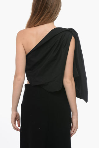 PAULA'S IBIZA One-shoulder Crop Top with Decorative Knot