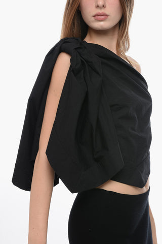 PAULA'S IBIZA One-shoulder Crop Top with Decorative Knot