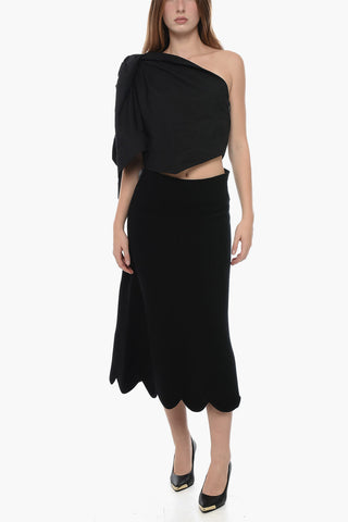 PAULA'S IBIZA One-shoulder Crop Top with Decorative Knot