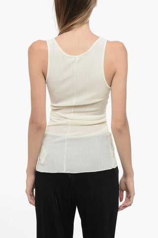 Stretchy Sheer Top with Ribbed Desing