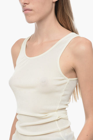 Stretchy Sheer Top with Ribbed Desing
