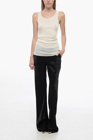 Stretchy Sheer Top with Ribbed Desing