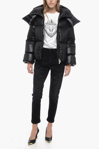 Puff Down-Jacket with Tutleneck