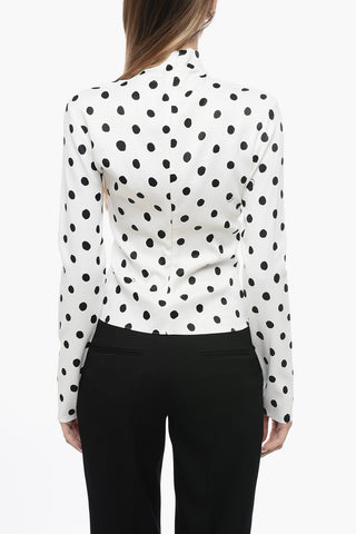 Top in Satin a Pois con Zip sul Retro