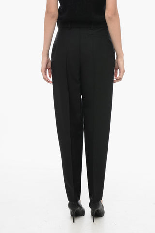 Blanded Mohair Coocon Pants with High Waist