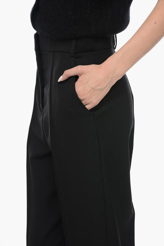 Blanded Mohair Coocon Pants with High Waist