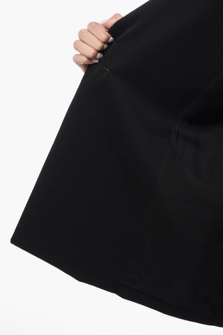 Wool Blazer with Gold-tone Detail and Shawl Lapel