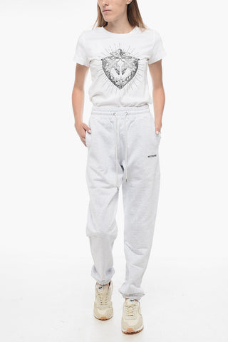 Joggers in Cotone Garzato con Logo a Contrasto