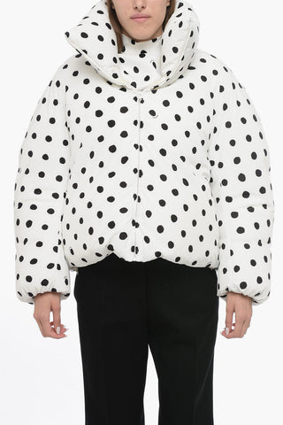 DINGYUN ZANG Piumino Over Crop con Fantasia a Pois