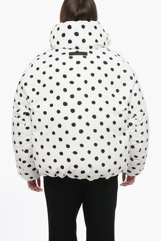 DINGYUN ZANG Piumino Over Crop con Fantasia a Pois