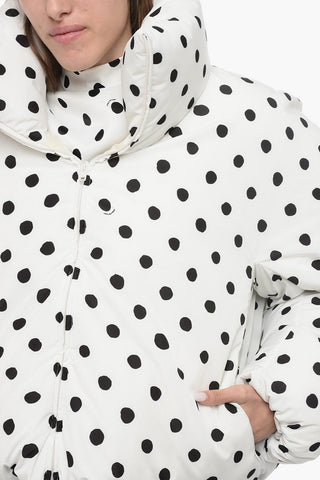 DINGYUN ZANG Piumino Over Crop con Fantasia a Pois