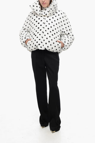 DINGYUN ZANG Piumino Over Crop con Fantasia a Pois