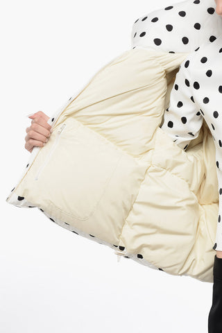DINGYUN ZANG Piumino Over Crop con Fantasia a Pois