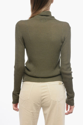 Ribbed MerinoWool Turtleneck Sweater