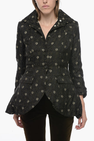 Brocade Blazer with Flounced Tail
