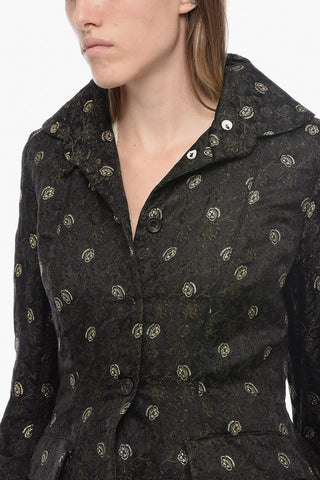 Brocade Blazer with Flounced Tail