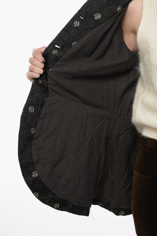 Brocade Blazer with Flounced Tail