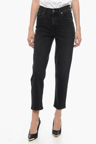 LUXE VINTAGE Stretch Denim MALIA Jeans with Silver-Tone Button 16cm