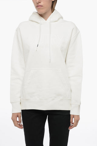 Fleeced-Cotton Hoodie with Tone on tone Embroidery Logo