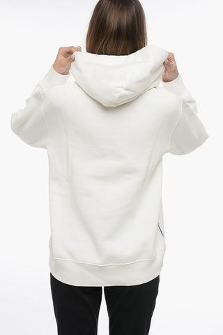 Fleeced-Cotton Hoodie with Tone on tone Embroidery Logo