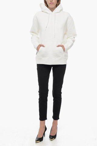 Fleeced-Cotton Hoodie with Tone on tone Embroidery Logo