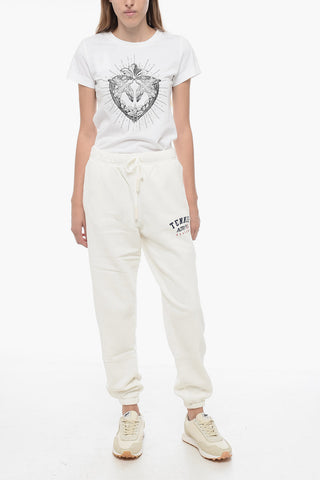 Fleeced-Cotton Joggers with Drawstring Waist