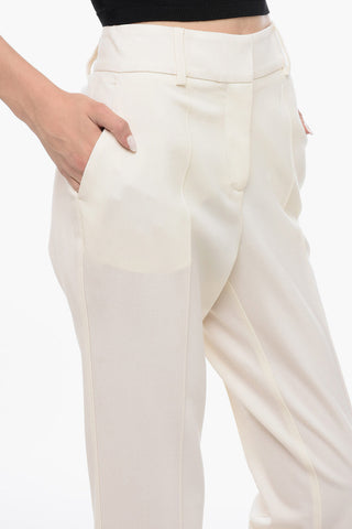 Straight-Fit Pants with Cuffed Hem