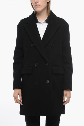 Blended Virgin Wool LANNA Coat with Double-Brest Desing