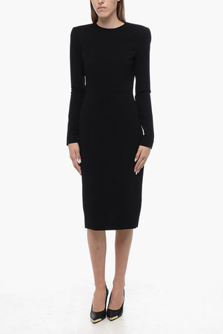 Stretchy Midì Dress with Padded Shoulders